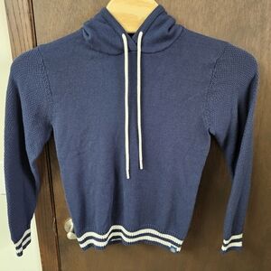 Long Wharf Supply Seawell™ Hooded Sweater Men's M Marine Blue Cream Nautical